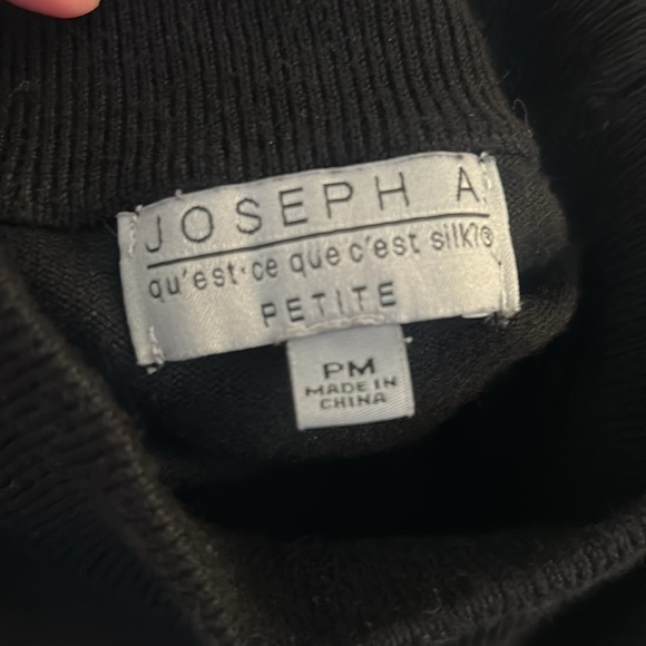 Joseph A. Black & White Striped Ribbed Mock Neck Long Sleeve Sweater Size M - Picture 5 of 6